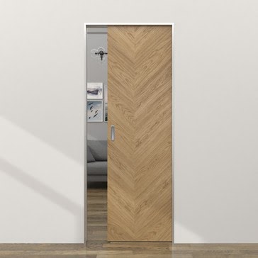 Одностворчатая дверь-пенал ZM048 (натуральный шпон дуба, глухая) — 18010