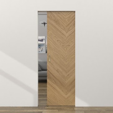Одностворчатая дверь-пенал ZM049 (натуральный шпон дуба, глухая) — 18112