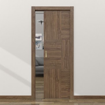 Одностворчатая дверь-пенал ZM053 (шпон американский орех, глухая) — 18119