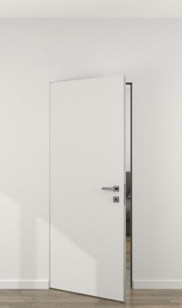 Дверь невидимка (invisible) ZM056 (экошпон белый, алюминиевая кромка с 2 сторон)