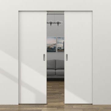 Двустворчатая дверь-пенал ZM057 (под покраску, глухая, алюминиевая кромка с 4 сторон) — 18062