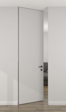 Скрытая дверь ZM068 (под покраску / глухая, алюминиевая кромка) — 16520