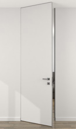 Скрытая дверь ZM070 (под покраску / глухая, алюминиевая кромка с 4 сторон) — 16523