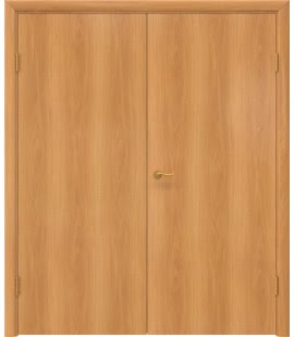 Распашная двустворчатая дверь ГОСТ (ламинированная «миланский орех», глухая) — 15011
