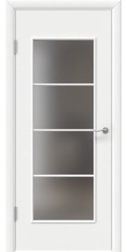 Дверь ламинированная Квадро (белая, сатинат)