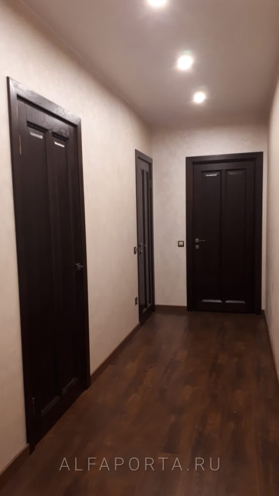 Шпонированные двери. Фото в коридоре